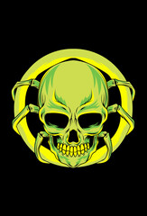 Skull with spider vector illustration
