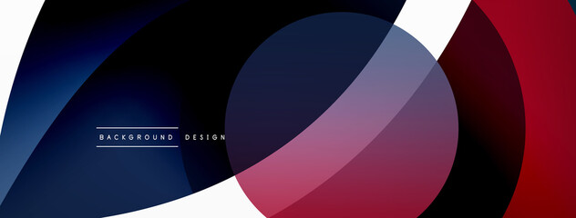 Fototapeta premium Creative geometric wallpaper. Minimal abstract background. Circle wave and round shapes composition vector illustration for wallpaper banner background or landing page