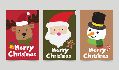  christmas hand drawn art design cards collection 01