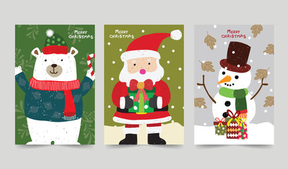 christmas hand drawn art design cards collection 02