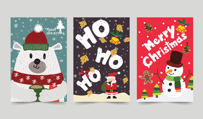 christmas hand drawn art design cards collection 03