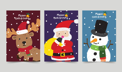 christmas hand drawn art design cards collection 05