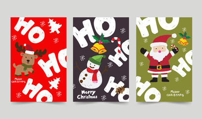 christmas hand drawn art design cards collection 07