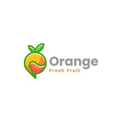 Vector Logo Illustration Orange Simple Mascot Style.