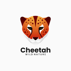 Naklejka premium Vector Logo Illustration Cheetah Gradient Colorful Style.