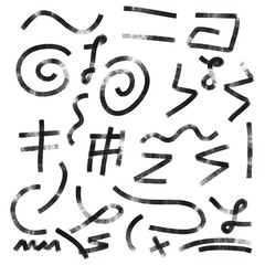 Set of watercolor abstract different brush isolated on whit background