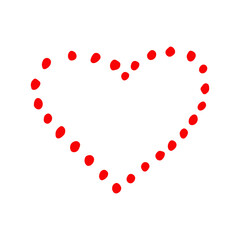 heart hand drawn doodle. vector, minimalism, icon, sticker, decor. love, valentine day, red.