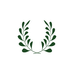 leaf circle border graphic design template vector