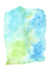 Abstract vibrant background with blue and green watercolor stains