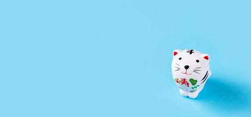 Japanese New Year's material. The zodiac is the tiger. 日本の年賀素材。干支は寅　寅年