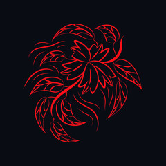 
Folk flowers floral art print Flowers abstract art 
