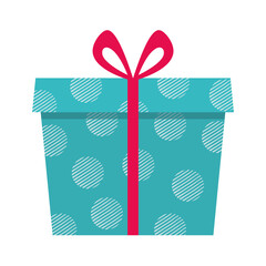 Blue gift box clipart icon animated vector design