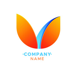 This an abstract colorful U Letter Vector logo for Business Company, Brand Logo, abstract colorful illustration