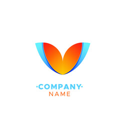 Fototapeta premium This an abstract colorful V Letter Vector logo for Business Company, Brand Logo, abstract colorful illustration