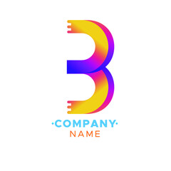 This an abstract colorful B Letter Vector logo for Business Company, Brand Logo, abstract colorful illustration