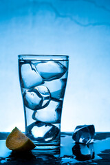glass of water with ice