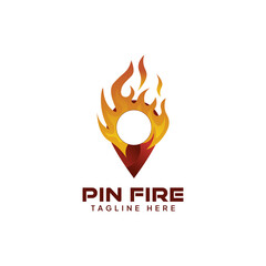 Fire Location Advertising logo Icon vector