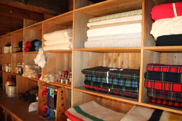 wardrobe with clothes