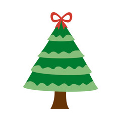 Fototapeta premium christmas tree and red bow