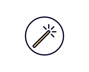 Magic wand flat icon. Single high quality outline symbol for web design or mobile app.  Holidays thin line signs for design logo, visit card, etc. Outline pictogram EPS10