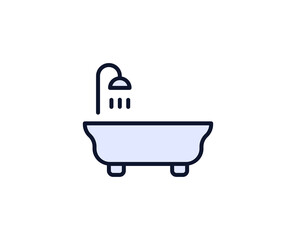 Bath flat icon. Single high quality outline symbol for web design or mobile app.  House thin line signs for design logo, visit card, etc. Outline pictogram EPS10