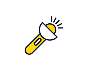 Flashlight line icon. Vector symbol in trendy flat style on white background. Travel sing for design.
