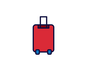 Suitcase line icon. Vector symbol in trendy flat style on white background. Travel sing for design.