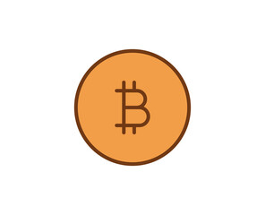 Bitcoin line icon.