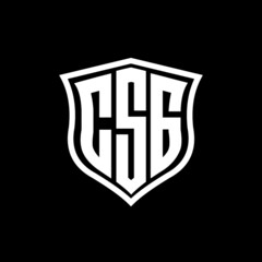 CSG letter logo design with black background in illustrator, vector logo modern alphabet font overlap style. calligraphy designs for logo, Poster, Invitation, etc.	