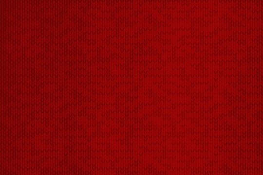 red Christmas sweater knitted texture with space for text, template for decoration, minimalistic background for greeting cards, scrapbooking, editing material for xmas, Christmas wallpaper 