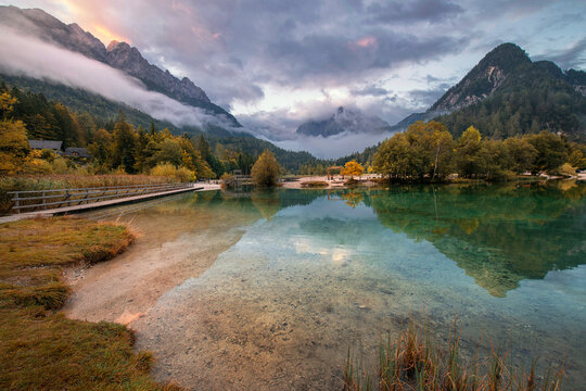 lake and mountains