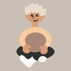 a man sitting cross his legs - a picture on the avatar of a site or blog, a child, a boy. Design element