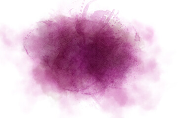 Abstract watercolor splashes digital art painting soft focus for texture background. Pink watercolor brush strokes isolated on white background. 
