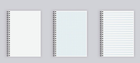 Fototapeta Set of blank spiral notepad notebook obraz
