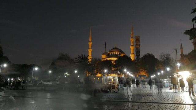 Blue Mosque time lapse, Sultanahmet, Istanbul, Turkey
