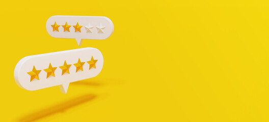 3D illustration of a speech balloon with a star