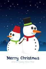 Christmas card in flat style. Greating vector card