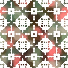 Obraz premium Seamless white on color interior wall tile style surface pattern design for print. High-quality illustration. Ornate overlay contemporary textile graphic design. Floor wall cover in Portuguese style.