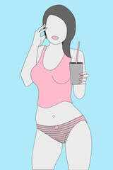 sexy girl drinking coke