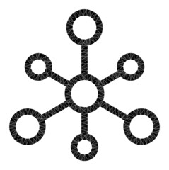 Low-poly system links icon illustration is combined from chaotic filled triangles. Triangle system links polygonal icon vector illustration. System Links icon is filled with triangles.