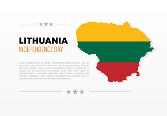 Lithuania independence day background banner poster for national celebration on march 11.