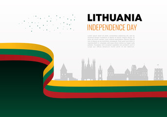Lithuania independence day background banner poster for national celebration on march 11. - obrazy, fototapety, plakaty