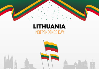 Lithuania independence day background banner poster for national celebration on march 11.