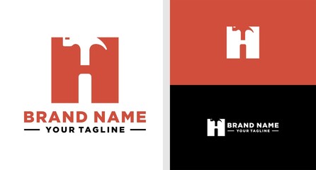 LETTER H LOGO HUMMER NEGATIVE SPACE EDITABLE