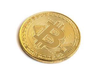 bitcoin coin on white background