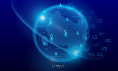 technology background. neon effect. circuit board concept. Hi-tech digital technology.