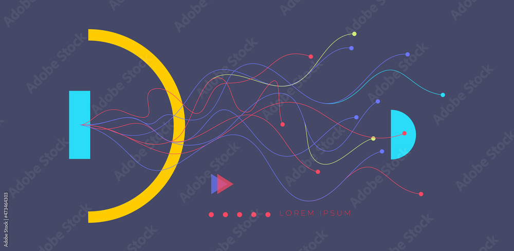 Poster abstract data technology background connected with lines and dots. vector illustration use for poste