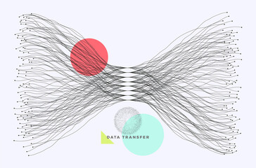 Abstract data technology background connected with lines and dots. Vector illustration in concept of science, technology, social network.