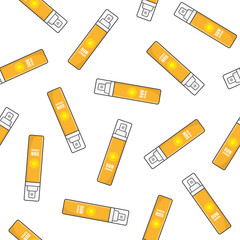 Sunscreen Cream Seamless Pattern On A White Background. Sun Protection Cosmetic Vector Illustration