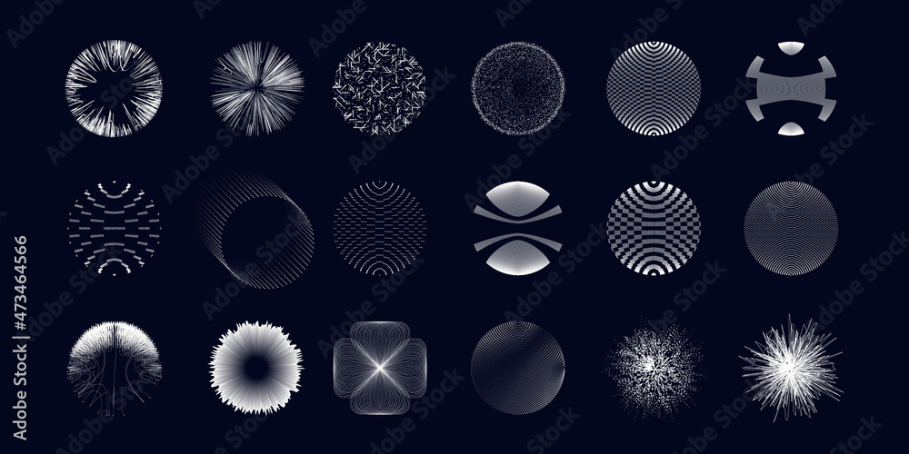 Poster abstract circular element sets. technology background design. vector illustration use for technology